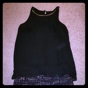 Double layer sheer black tank